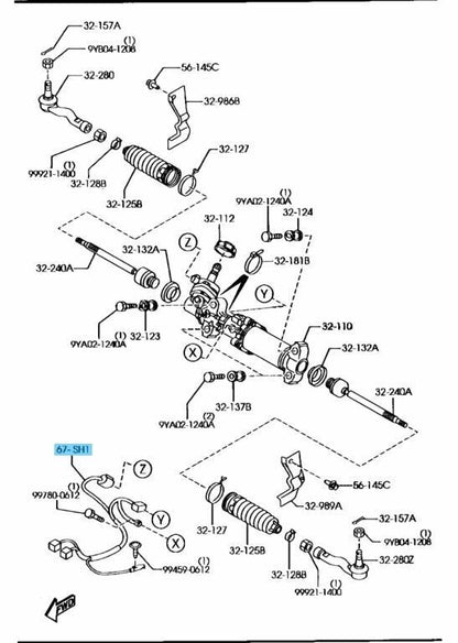 MAZDA RX-8 SE3P 2004-2011 Genuine Steering Gear Wire Harness F151-67-SH0D OEM