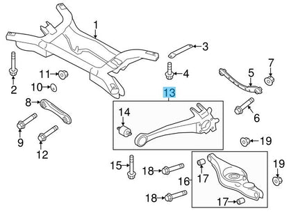 MITSUBISHI OUTLANDER GA2W GA7W 13-23 Genuine Rear Trailing Arm LH 4125A079 OEM