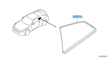 NISSAN GT-R R35 '11-23 Genuine Rear Quarter Glass Window Left 83307-KB50B OEM