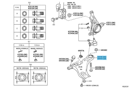LEXUS RX350 GYL15 2010-2013 Genuine Front Suspension Lower Arm RH & LH Set OEM