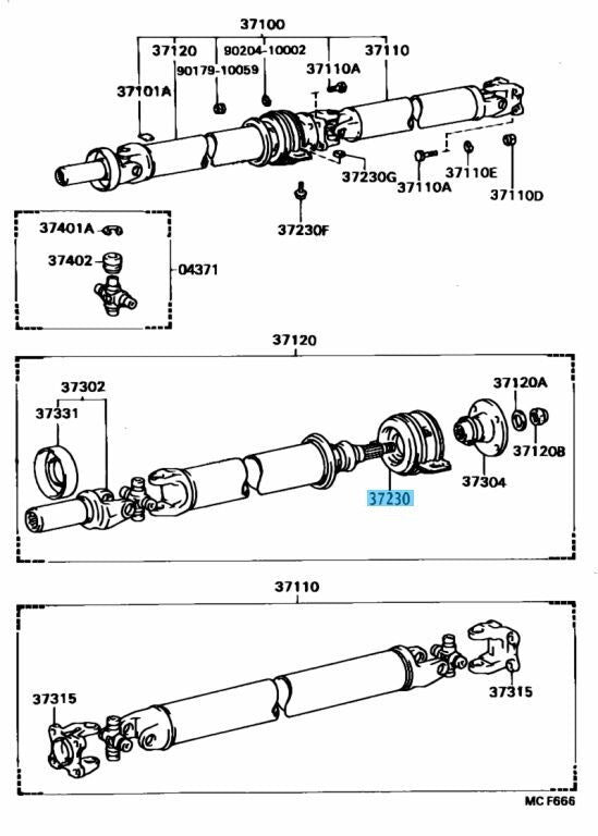 TOYOTA SUPRA MA70 87-92 Genuine Center Support Bearing Assy No.1 37230-14070 OEM