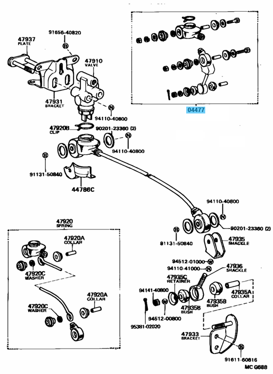 TOYOTA LEXUS Genuine Load Sensing Spring Bush & Boot Kit 04477-60010 OEM