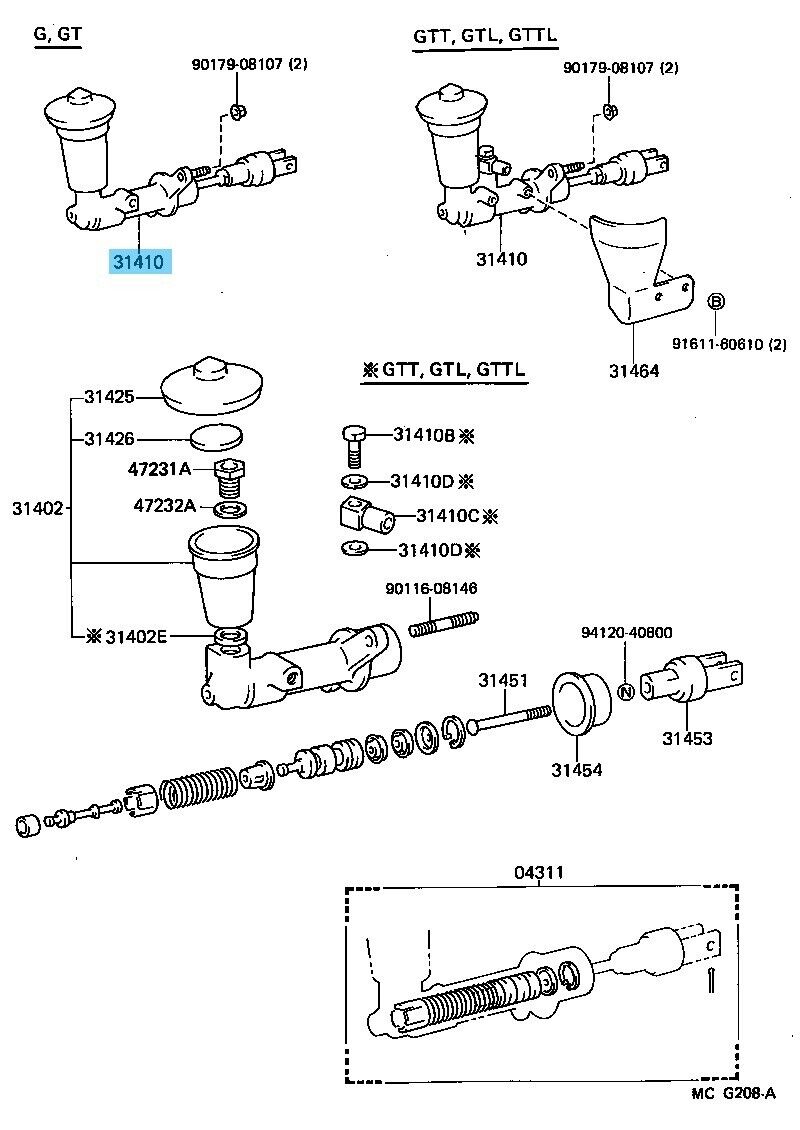 TOYOTA SUPRA MA70 88-90 Genuine Clutch Master Cylinder Assy Mid-Term Model OEM