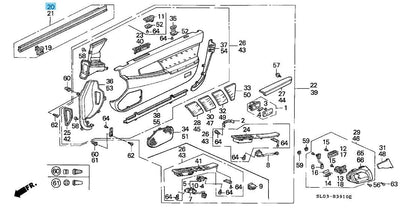 ACURA NSX NA1 1991-1994 Genuine Door Inner Weatherstrip Right 72335-SL0-003 OEM