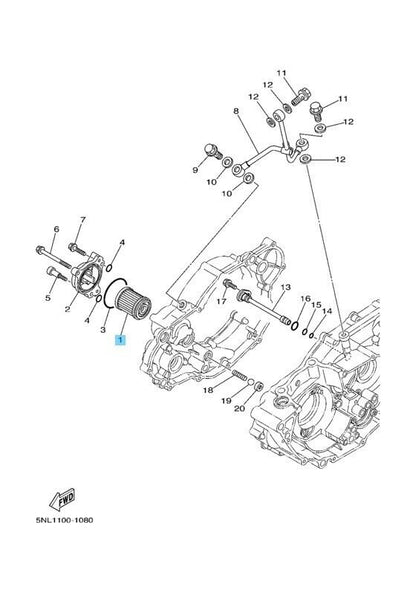 YAMAHA YZ250F 2001-2002 Genuine Oil Cleaner Element Assy 1UY-13440-02-00 OEM