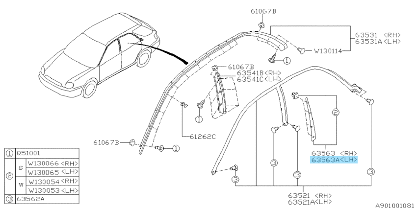 SUBARU IMPREZA WRX STi 2002-2007 Genuine B Pillar Cover Garnish Left Side OEM