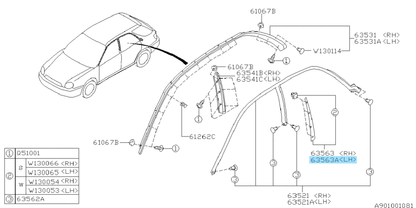 SUBARU IMPREZA WRX STi 2002-2007 Genuine B Pillar Cover Garnish Left Side OEM