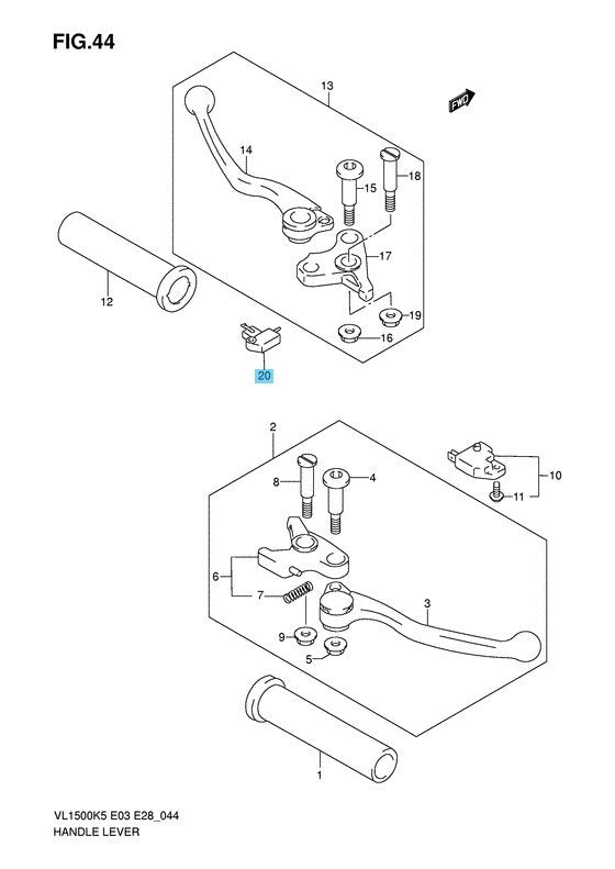 SUZUKI VL1500 BOULEVARD C90 05-09 Genuine Clutch Switch Assy 57560-10F00 OEM