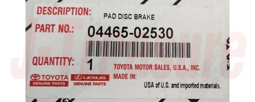 TOYOTA HIGHLANDER XU70 20-22 Genuine Front Disc Brake Pad Kit 04465-02530 OEM