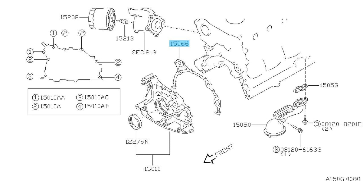 NISSAN SKYLINE R34 GT-R Genuine Oil Pump To Cylinder Block Gasket 15066-71L00