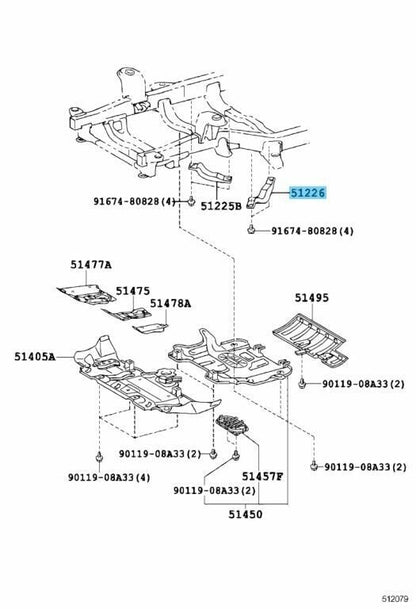 TOYOTA LEXUS Genuine Front Suspension Member Bracket Left 51226-35060 OEM