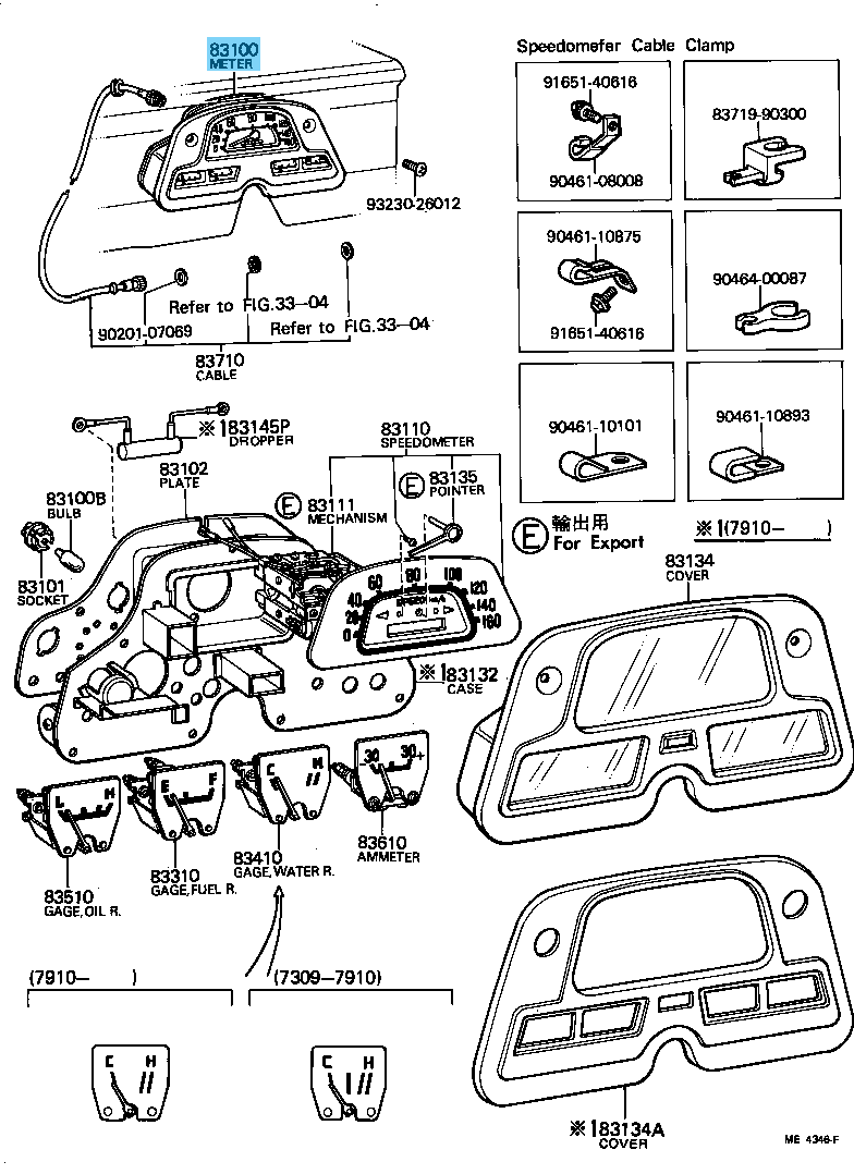 TOYOTA LAND CRUISER BJ40 FJ40 HJ45 Genuine Combination Meter Assy 8310060180 OEM