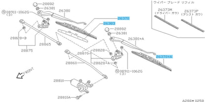 NISSAN SKYLINE GT-R BNR34 Genuine Front Wiper Blade RH & LH Set(RH Has Fins)