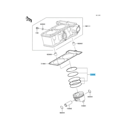 KAWASAKI NINJA 250R EX250J 2008-2012 Genuine Piston Ring Set 13008-0032 x2 Sets