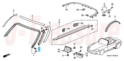 HONDA S2000 AP1 AP2 2000-2009 Genuine Front Pillar Molding ASSY RH & LH Set OEM