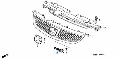 HONDA CIVIC TYPE-R EP3 2002-2005 Genuine Front Emblem "TYPE R" 75732-S5T-E11 OEM