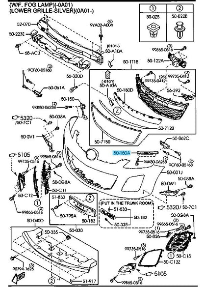 MAZDA CX-7 ER19 10-12 Genuine Front Bumper Lower Bracket LH EH44-50-161D OEM