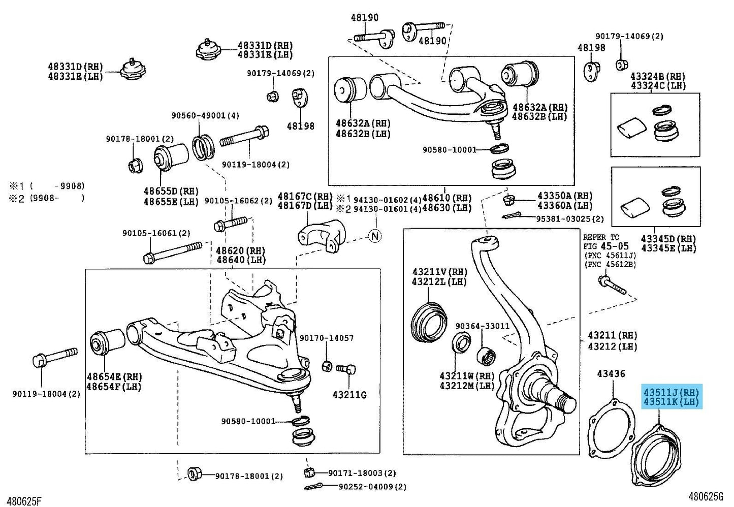 TOYOTA LAND CRUISER UZJ100 98-07 Genuine Fr/Dust Seal RH or LH 90313-99001 OEM