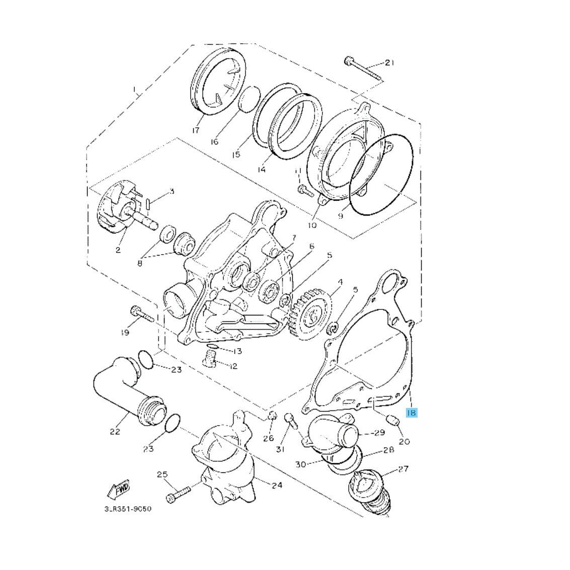YAMAHA V-MAX 1200 VMX12 85-86 88-07 Genuine Water Pump Gasket 3JP-12449-02-00