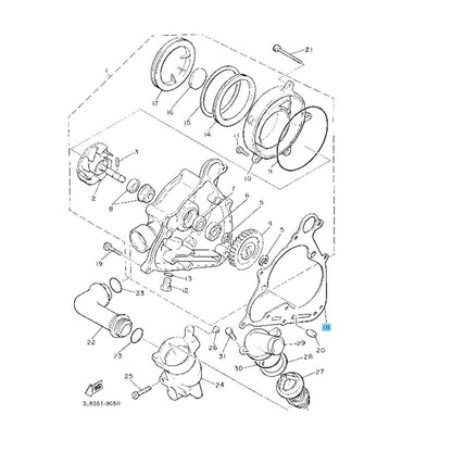 YAMAHA V-MAX 1200 VMX12 85-86 88-07 Genuine Water Pump Gasket 3JP-12449-02-00