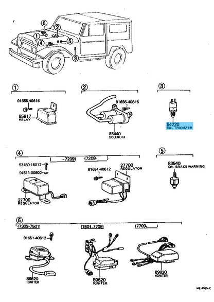 TOYOTA LAND CRUISER BJ4# FJ4# 70-80 Genuine Back Up Lamp Switch Assy 84210-14010