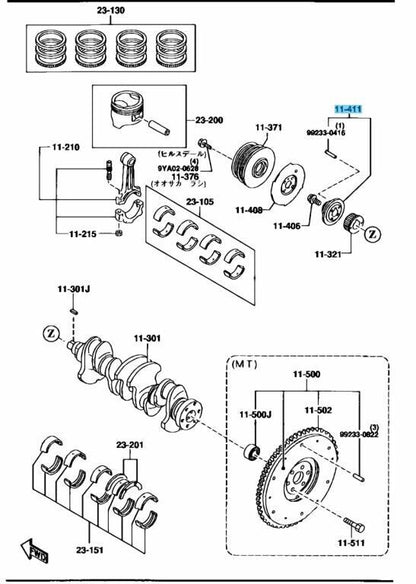 MAZDA MX-5 MIATA NB6C 99-05 Genuine Engine Crankshaft Pulley B6BF-11-400A OEM