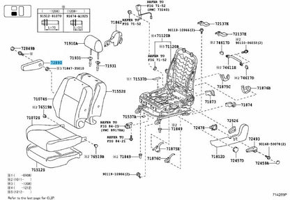 TOYOTA FJ CRUISER GSJ1# 13-14 Genuine Armrest assy Sheet C LH 72890-35021-B0 OEM