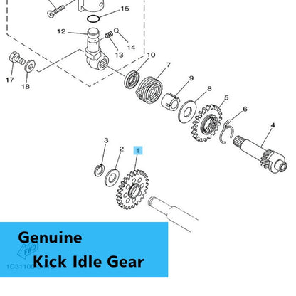 YAMAHA YZ125 '05-25 YZ125X '20-25 Genuine Kick Idle Gear 1C3-15651-00-00 OEM