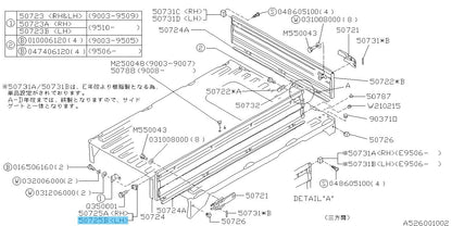 SUBARU SAMBAR TRACK TT# Genuine Gate Top Cushion Rubber LH 3-Way Drop Side Truck