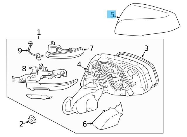 TOYOTA RAV4 AXAA52 2019-2024 Genuine Outer Mirror Cover Dark Blue RH & LH set