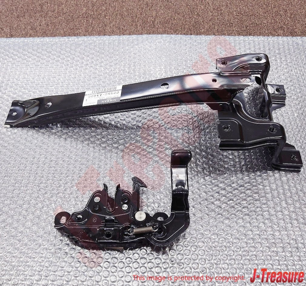 NISSAN SKYLINE R34 BNR34 Genuine Hood Lock Stay & Hood Lock Male Set OEM