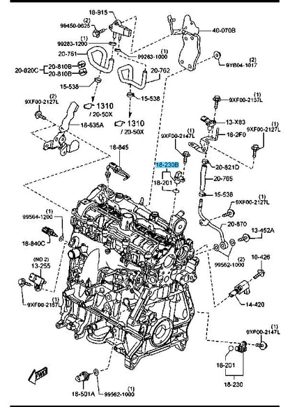 MAZDA CX-5 KE 2019 Genuine Crankshaft Position Sensor N3R4-18-221A OEM
