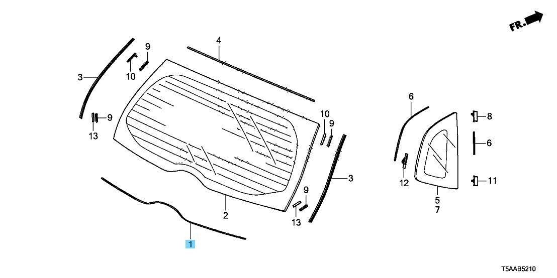 HONDA FIT 2015-2020 Genuine Windshield Dam Rubber 73127-TY0-000 OEM