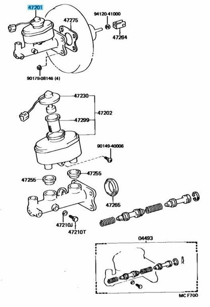 TOYOTA SUPRA MA70 86-90 Genuine Brake Master Cylinder Assy 47201-14610 OEM LHD