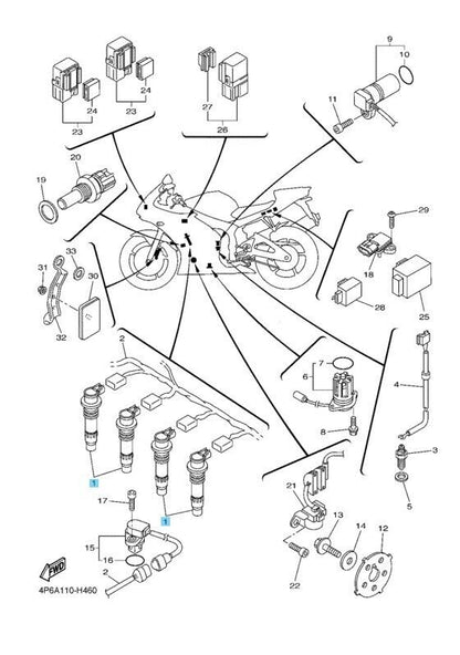 YAMAHA YZF-R6S 2006-2009 Genuine Ignition Coil Assy 5SL-82310-20-00 OEM