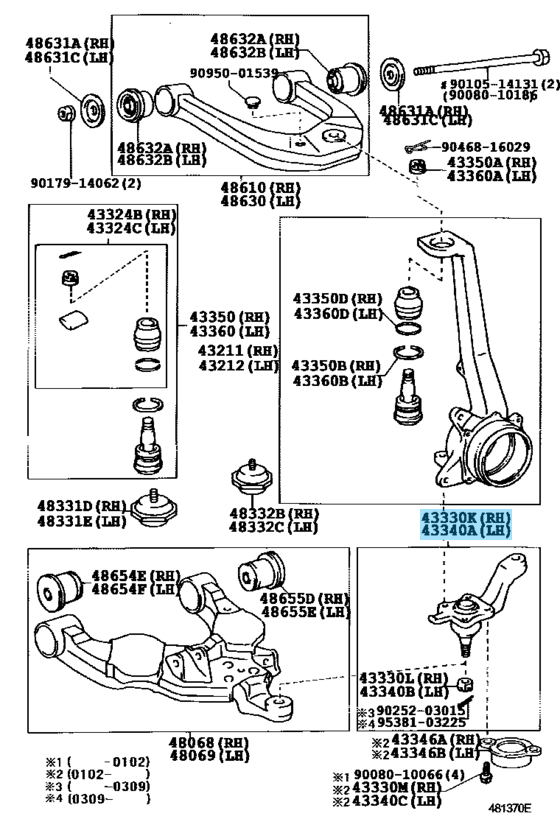 TOYOTA SEQUOIA 02-03 TUNDRA 02-03 Genuine Front Lower Ball Joint RH & LH Set OEM