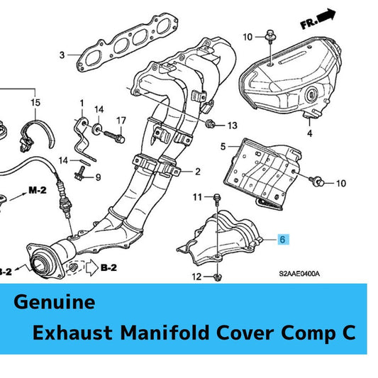 HONDA S2000 AP1 AP2 '00-09 Genuine Exhaust Manifold Cover Comp C 18122-PCX-000