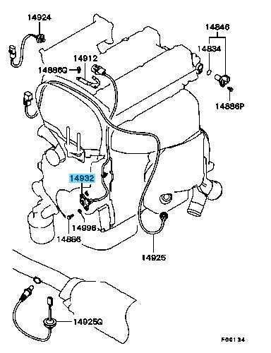 MITSUBISHI LANCER EVO 4-9 CN9A CP9A CT9A Genuine Engine Crank Angle Sensor OEM