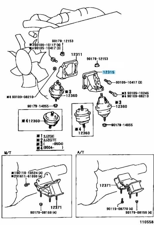 TOYOTA LEXUS Genuine 1JZ-GTE 2JZ-GE 2JZ-GTE Engine Mount Bracket Left Side OEM