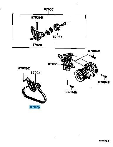 MITSUBISHI ECLIPSE D2#A 90-99 Genuine Air Conditioner Belt MB568898 OEM