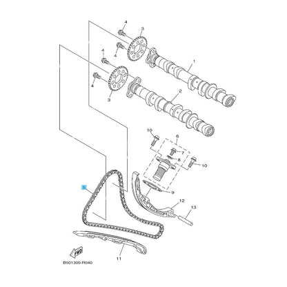 YAMAHA MT-09 2018-2020 Genuine Cam Chain(98Xrh2010-128M) 94591-57128-00 OEM