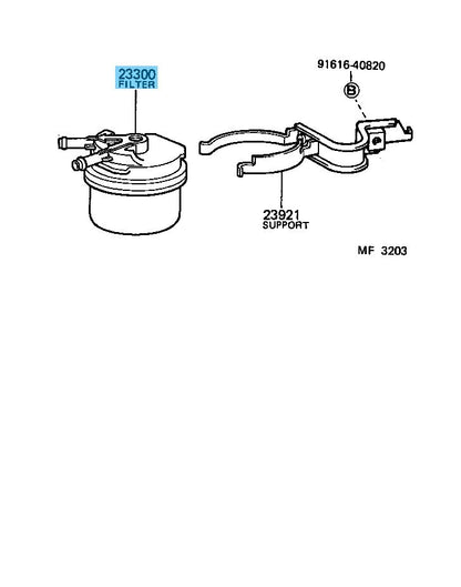 TOYOTA 4RUNNER RN130 1984-1989 Genuine Fuel Filter Assembly 23300-34100 OEM