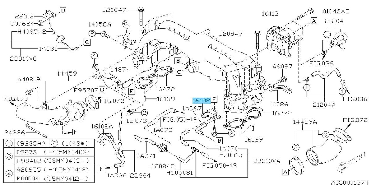 SUBARU FORESTER SH9 2005-2010 Genuine Duty Solenoid Valve Assy 16102AA490 OEM