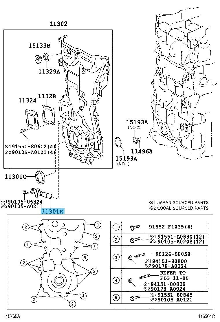 TOYOTA HIGHLANDER ASU40 2009-2019 Genuine Crank Position Sensor 90919-05070 OEM