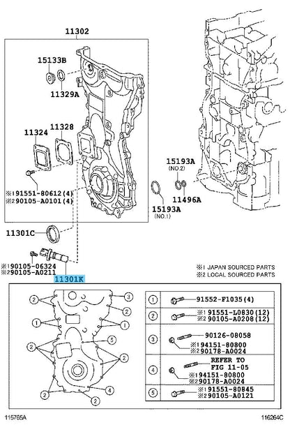 TOYOTA HIGHLANDER ASU40 2009-2019 Genuine Crank Position Sensor 90919-05070 OEM