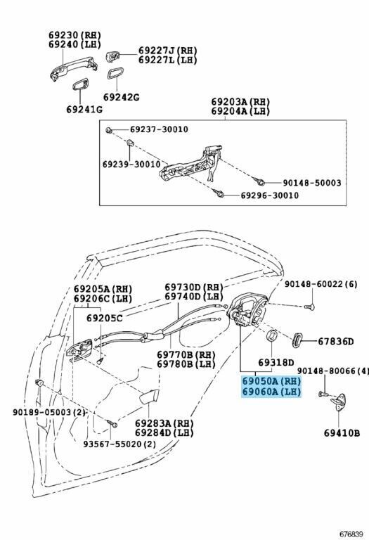 TOYOTA LEXUS Genuine Door Lock Actuator Assy Rear W/Motor Right & Left Set OEM