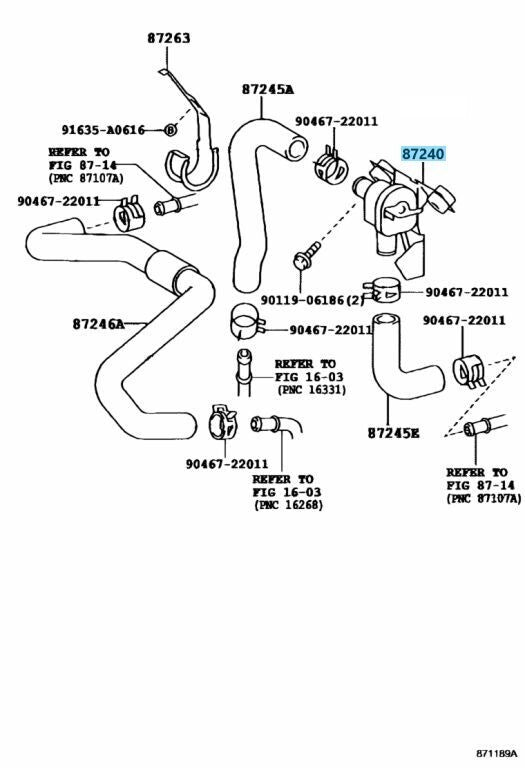 TOYOTA CHASER CRESTA MARK II Genuine Heater Water Valve Assy 87240-22370 OEM