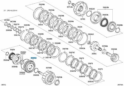 TOYOTA ECHO COROLLA MATRIX Genuine Direct Clutch Drum Sub-Assy 35605-52010 OEM