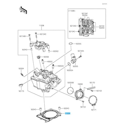 KAWASAKI KX450 '21-25 KX450X '21-25 Genuine Cylinder Head Gasket 11004-0813 OEM