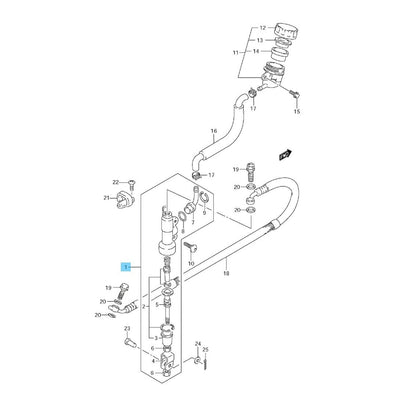 SUZUKI RM85 '05-09 2012 '15-17 Genuine Rear Brake Master Cylinder 69600-03B00